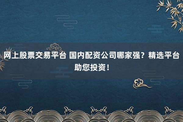 网上股票交易平台 国内配资公司哪家强？精选平台助您投资！