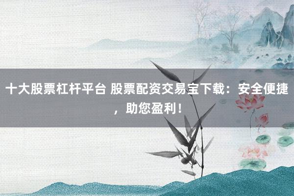 十大股票杠杆平台 股票配资交易宝下载：安全便捷，助您盈利！