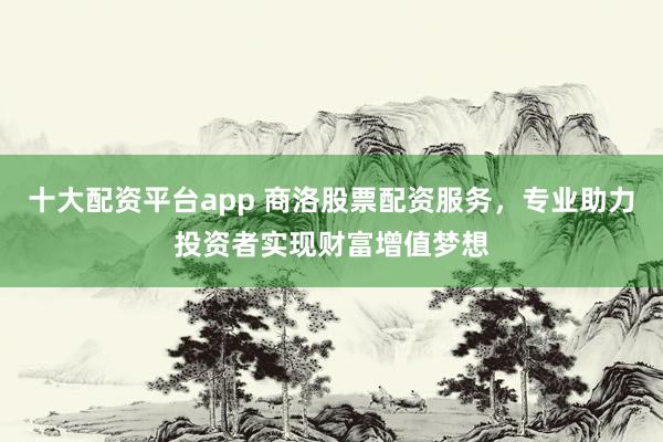 十大配资平台app 商洛股票配资服务，专业助力投资者实现财富增值梦想