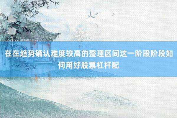 在在趋势确认难度较高的整理区间这一阶段阶段如何用好股票杠杆配