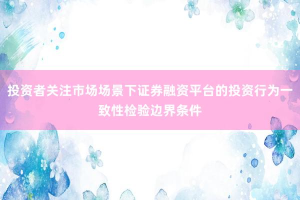投资者关注市场场景下证券融资平台的投资行为一致性检验边界条件