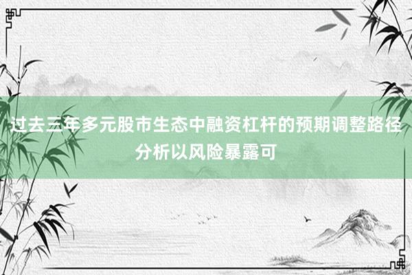 过去三年多元股市生态中融资杠杆的预期调整路径分析以风险暴露可